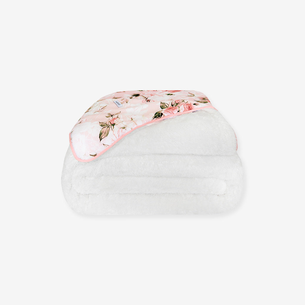 Vintage Pink Rose Luxe Plush Patoo® Blanket