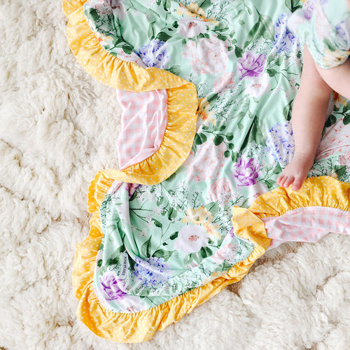 Erin & Lilia Ruffled Luxe Patoo® Blanket