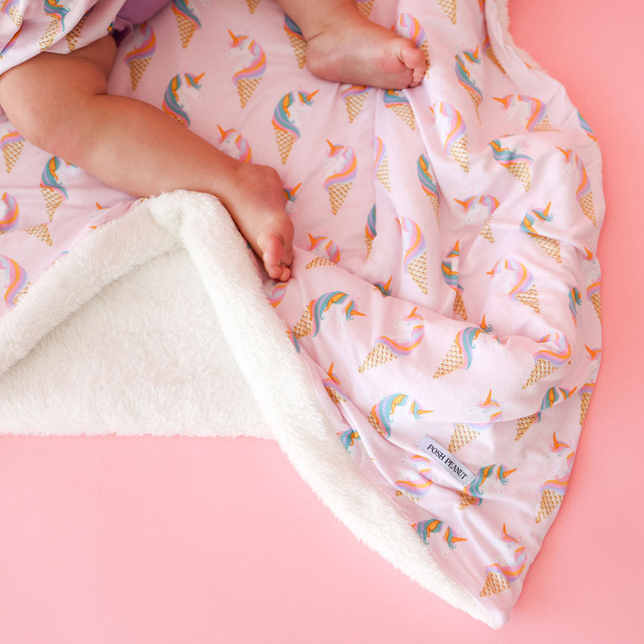 Unicorn Ice Cream Square Plush Patoo® Blanket