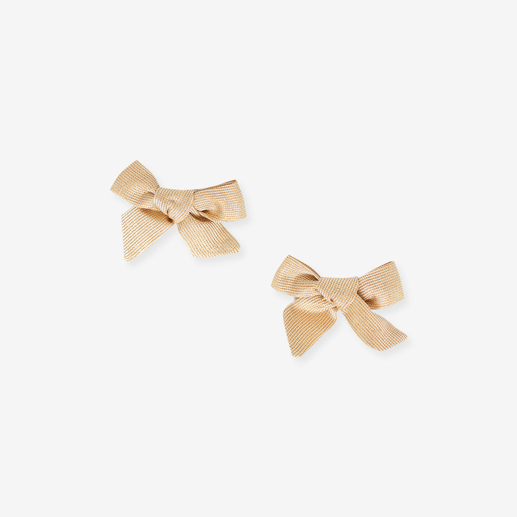 Gold Mini Bow Hair Clips