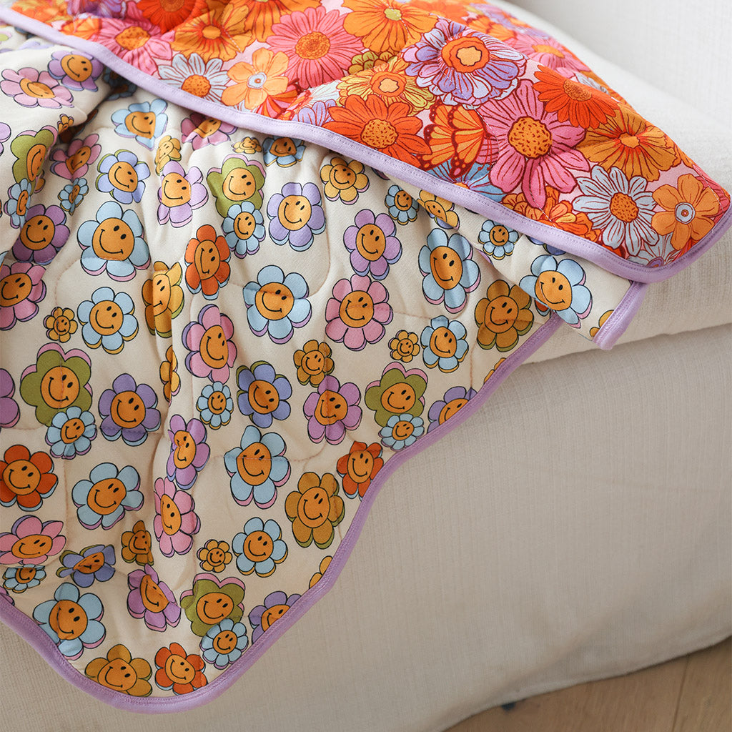 Meadow & Flower Power Reversible Quilted Patoo® Blanket