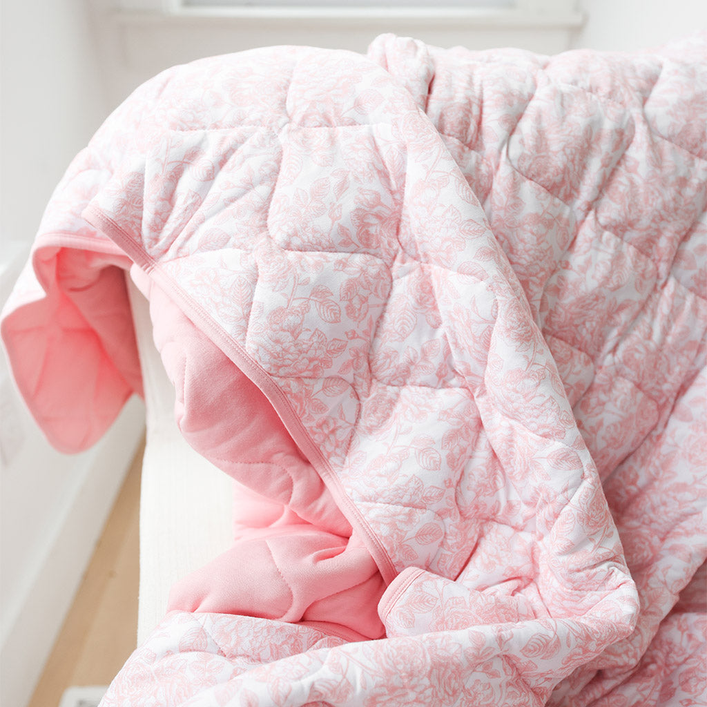 Martina & Garden Blush Reversible Quilted Patoo® Blanket