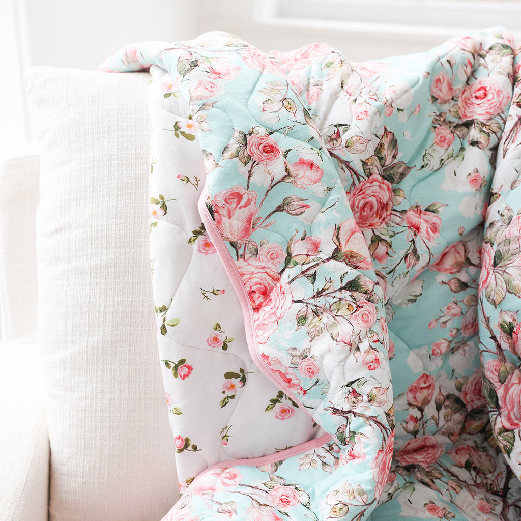 Spring Rose & Selena Joy Reversible Quilted Patoo® Blanket