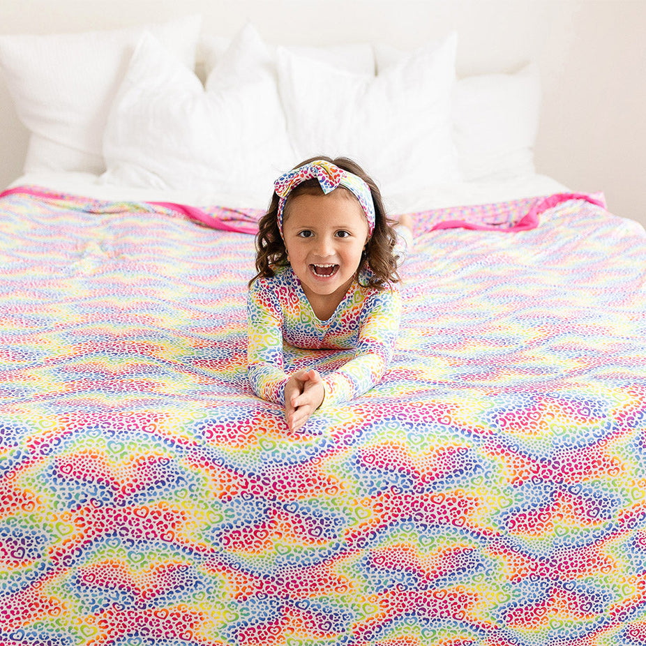 Lisa Frank® I Love Rainbow Leopard & I Love Lisa Frank® Grand Luxe Patoo® Blanket