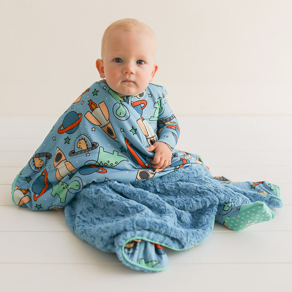 Dinos in Space Minky Luxette Patoo® Blanket