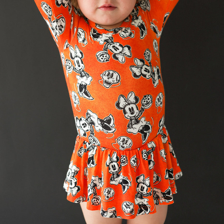 Disney Minnie Mouse Halloween Long Sleeve Twirl Skirt Bodysuit