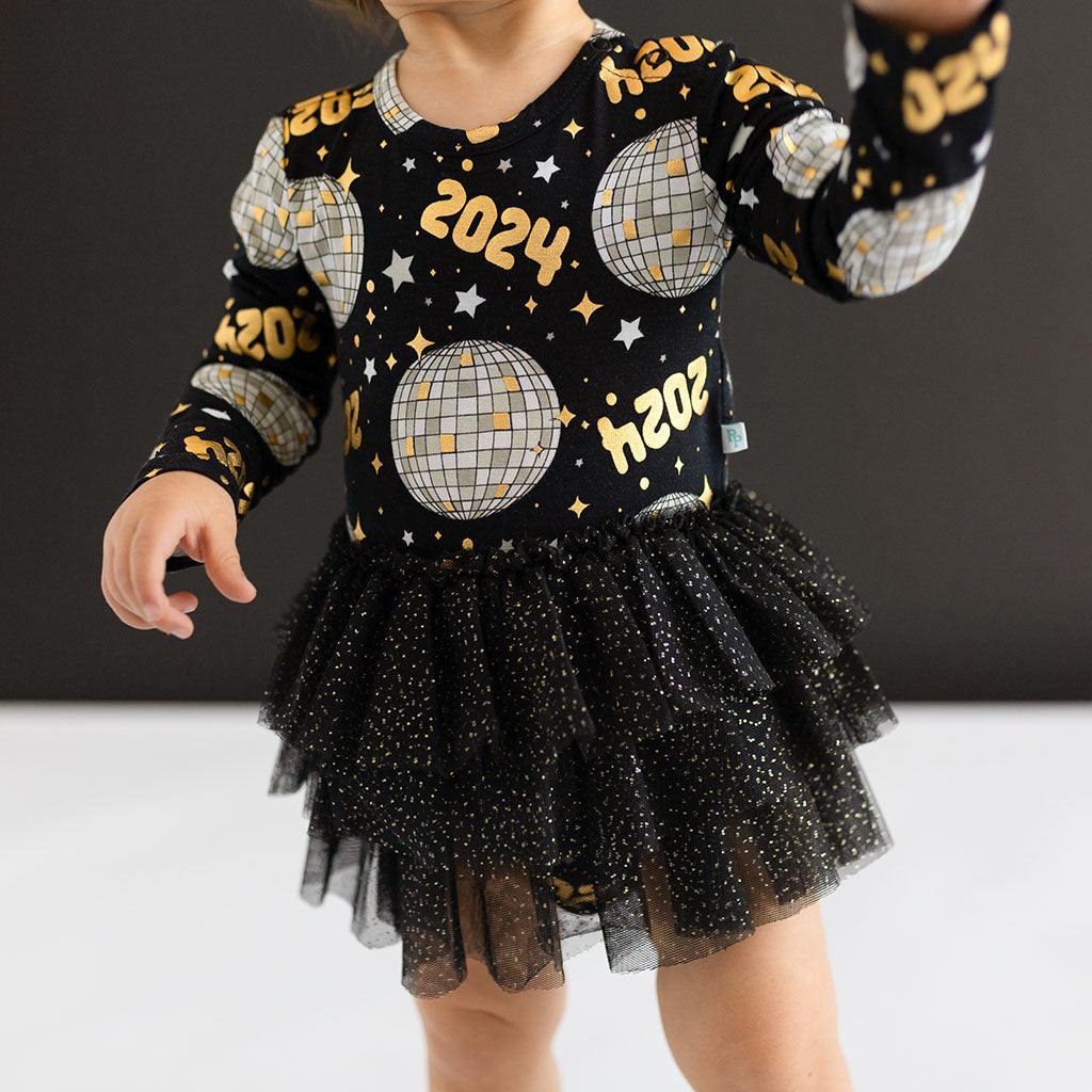 Electric Slide Long Sleeve Tulle Skirt Bodysuit Dress