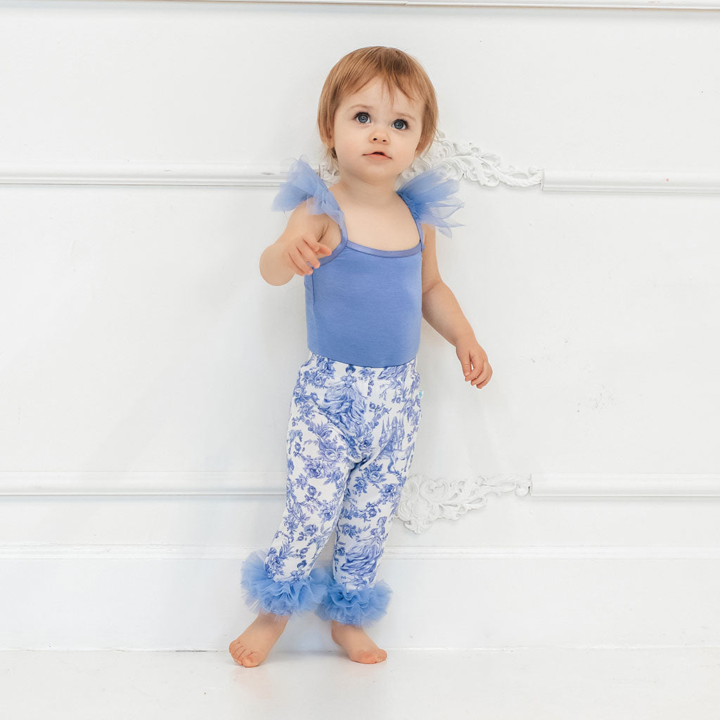 Blue Dew Ruffled Tulle Sleeveless Bodysuit