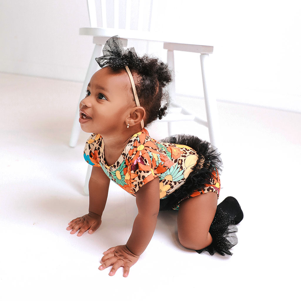 Moonbeam Ruffled Cap Sleeve Tulle Bodysuit