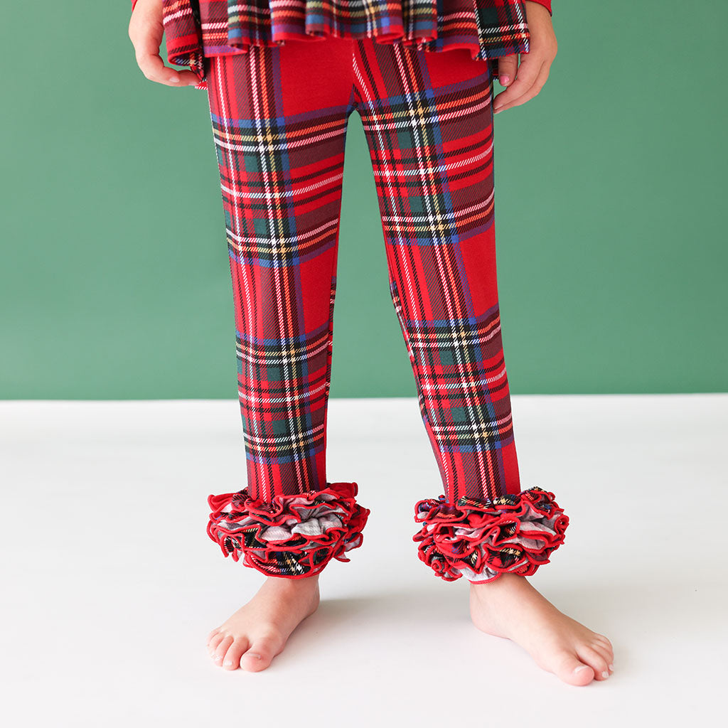 Red Tartan Plaid Cha-Cha Leggings