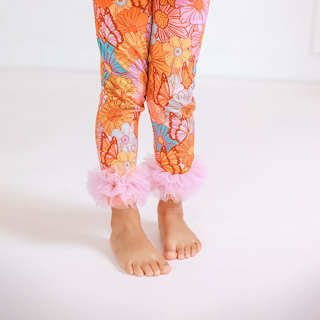 Meadow Tulle Ruffled Leggings