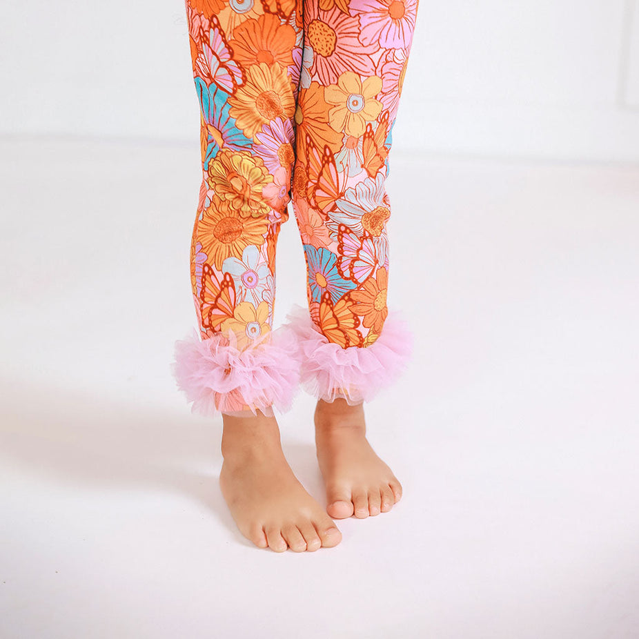 Meadow Tulle Ruffled Leggings