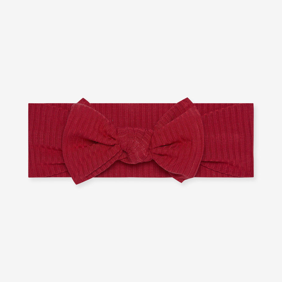 Dark Red Ribbed Headwrap