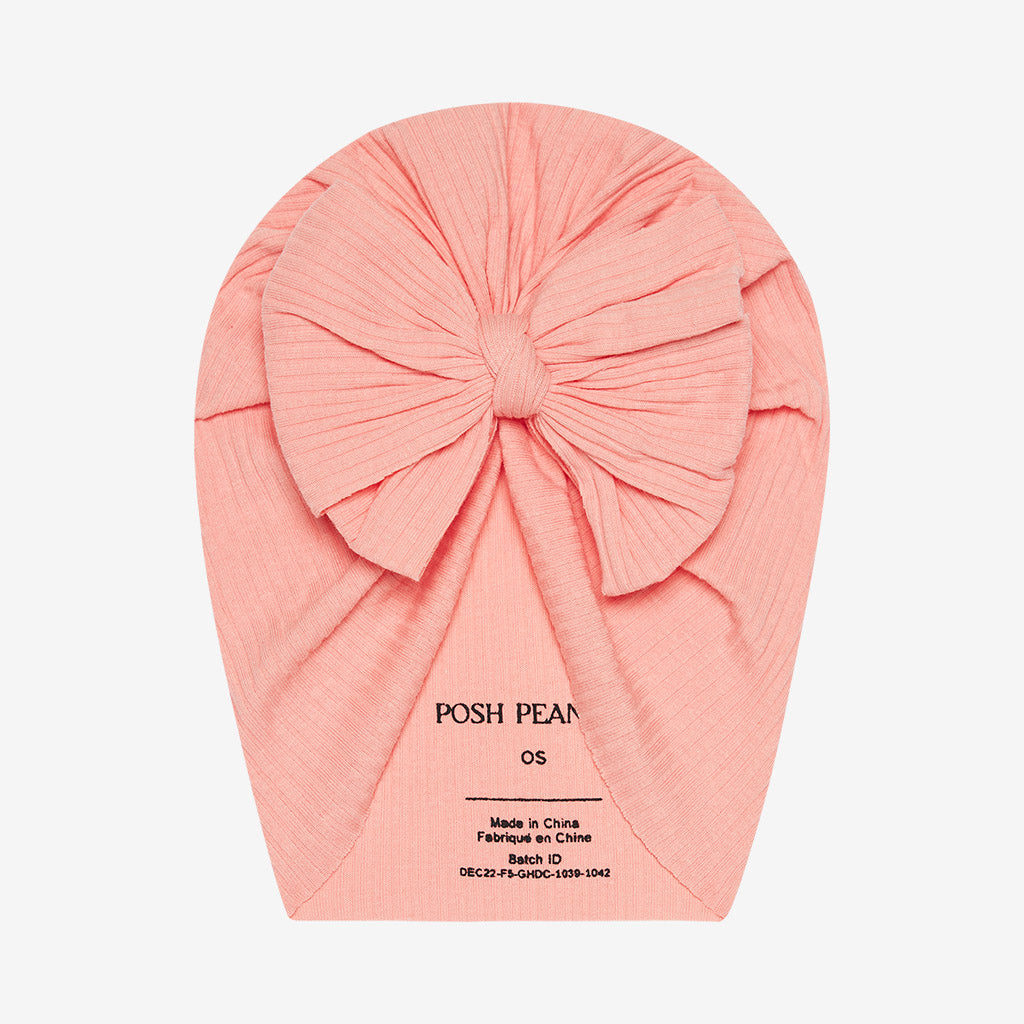 Peach Molly Turban Bow