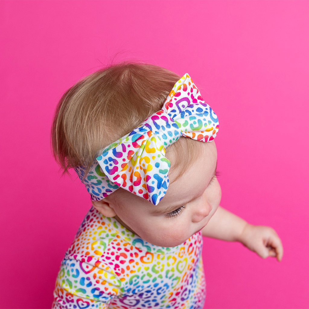 Lisa Frank® I Love Rainbow Leopard Luxe Bow Headwrap