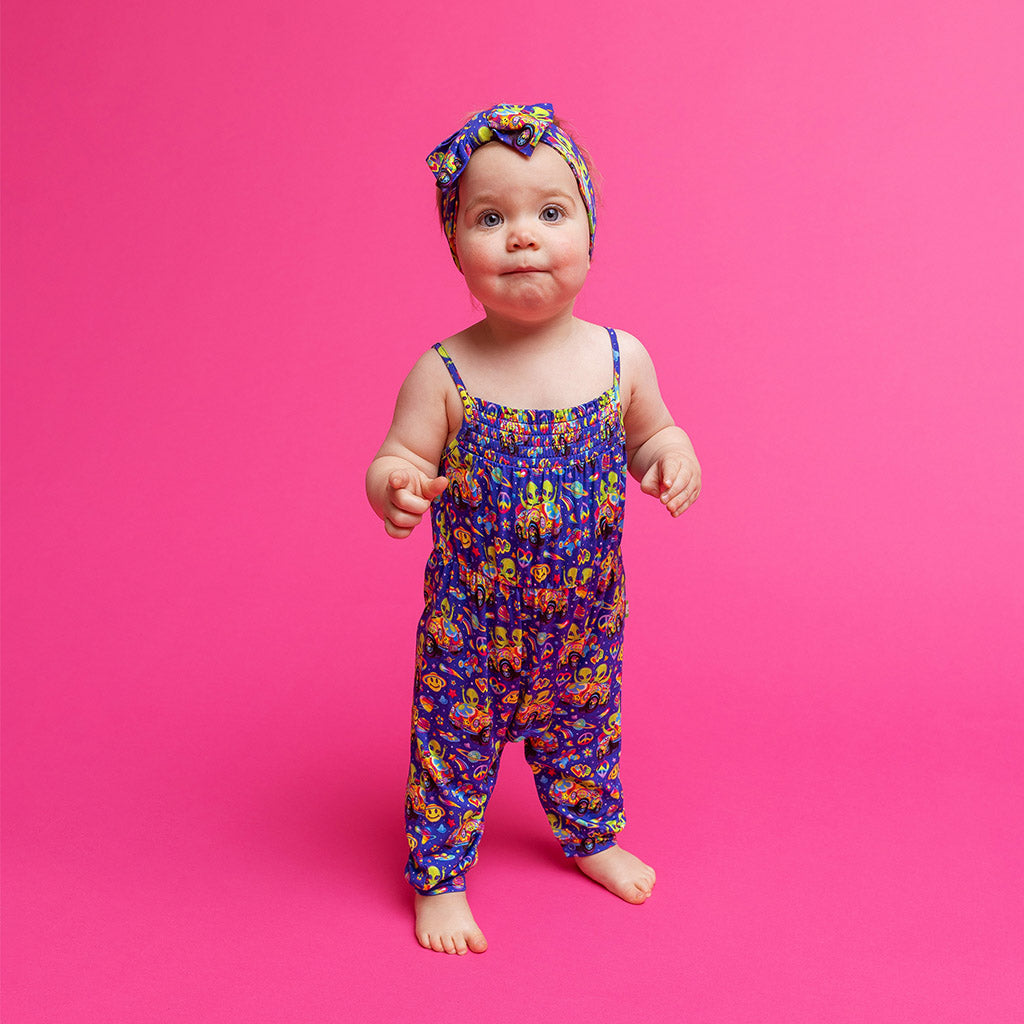 Lisa Frank® Zoomer & Zorbit Sleeveless Smocked Jumpsuit