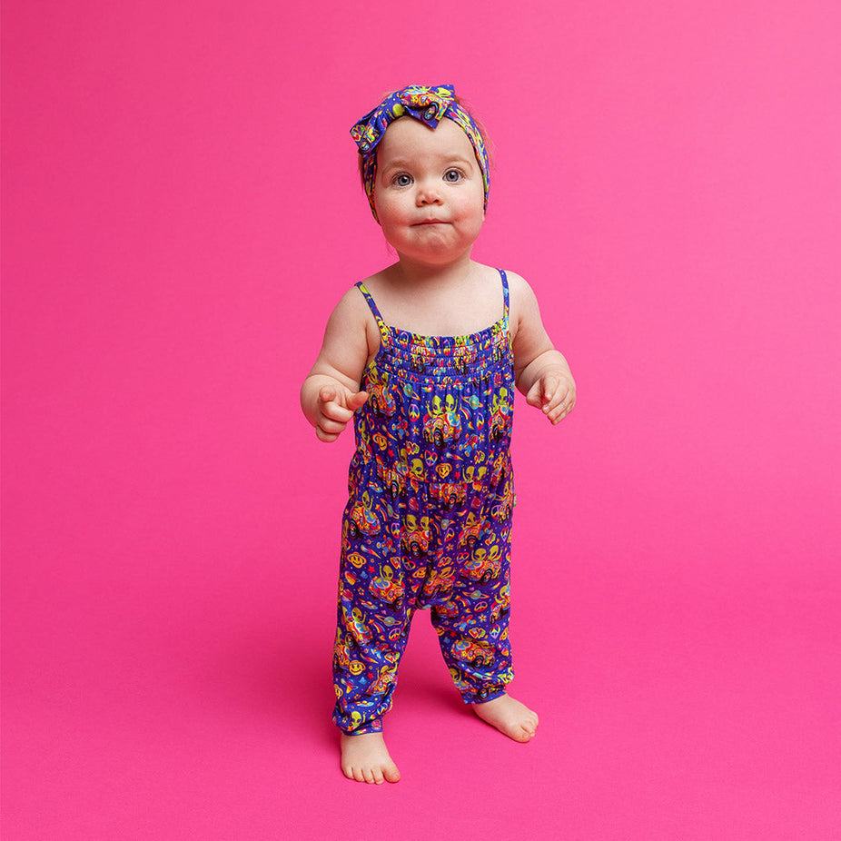Lisa Frank® Zoomer & Zorbit Sleeveless Smocked Jumpsuit