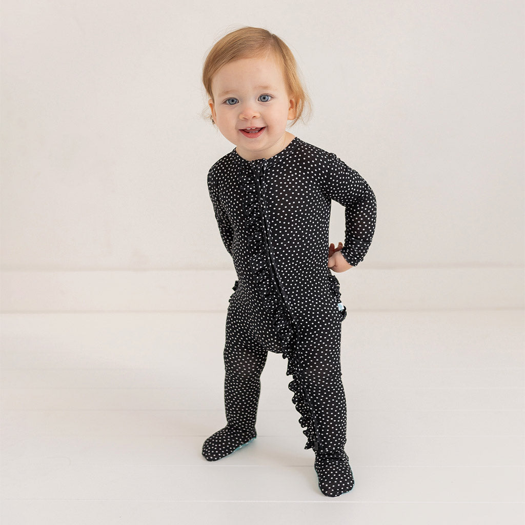 Aggie Footie Ruffled Zippered One Piece