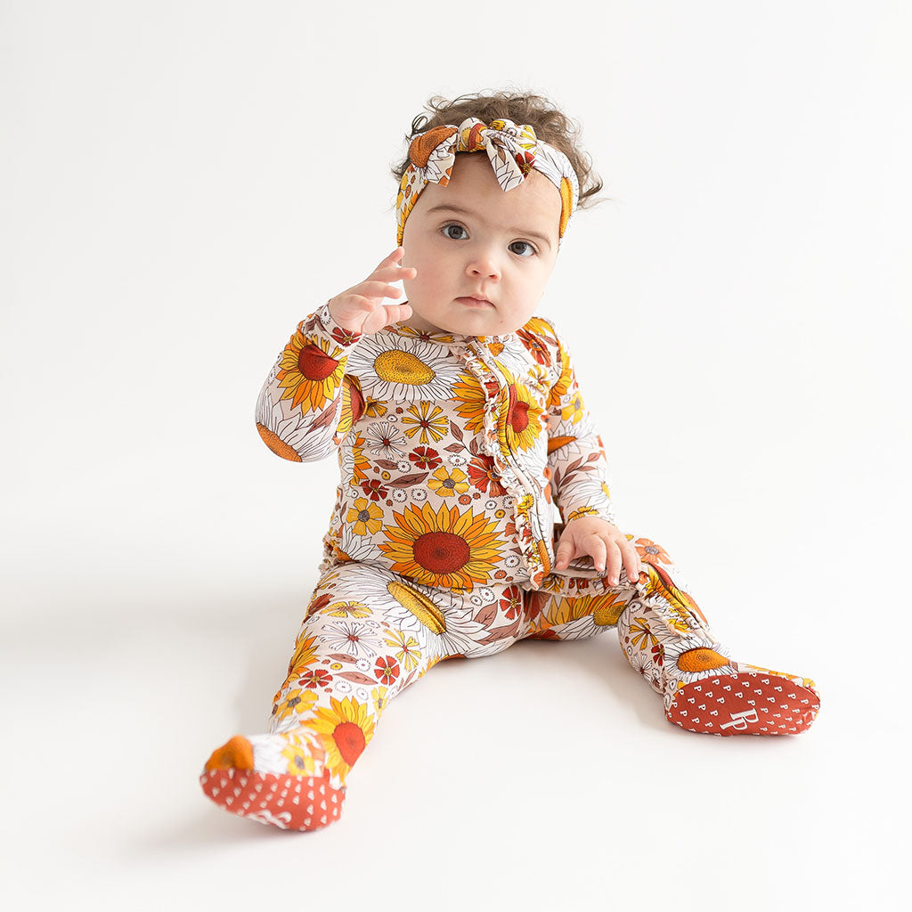Goldie Footie Ruffled Zippered One Piece