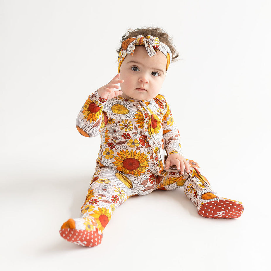 Goldie Footie Ruffled Zippered One Piece