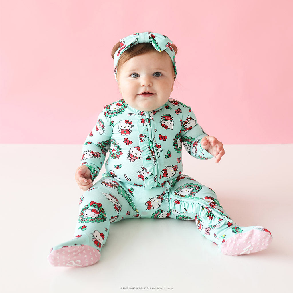 Hello Kitty® Wreath Footie Ruffled Zippered One Piece