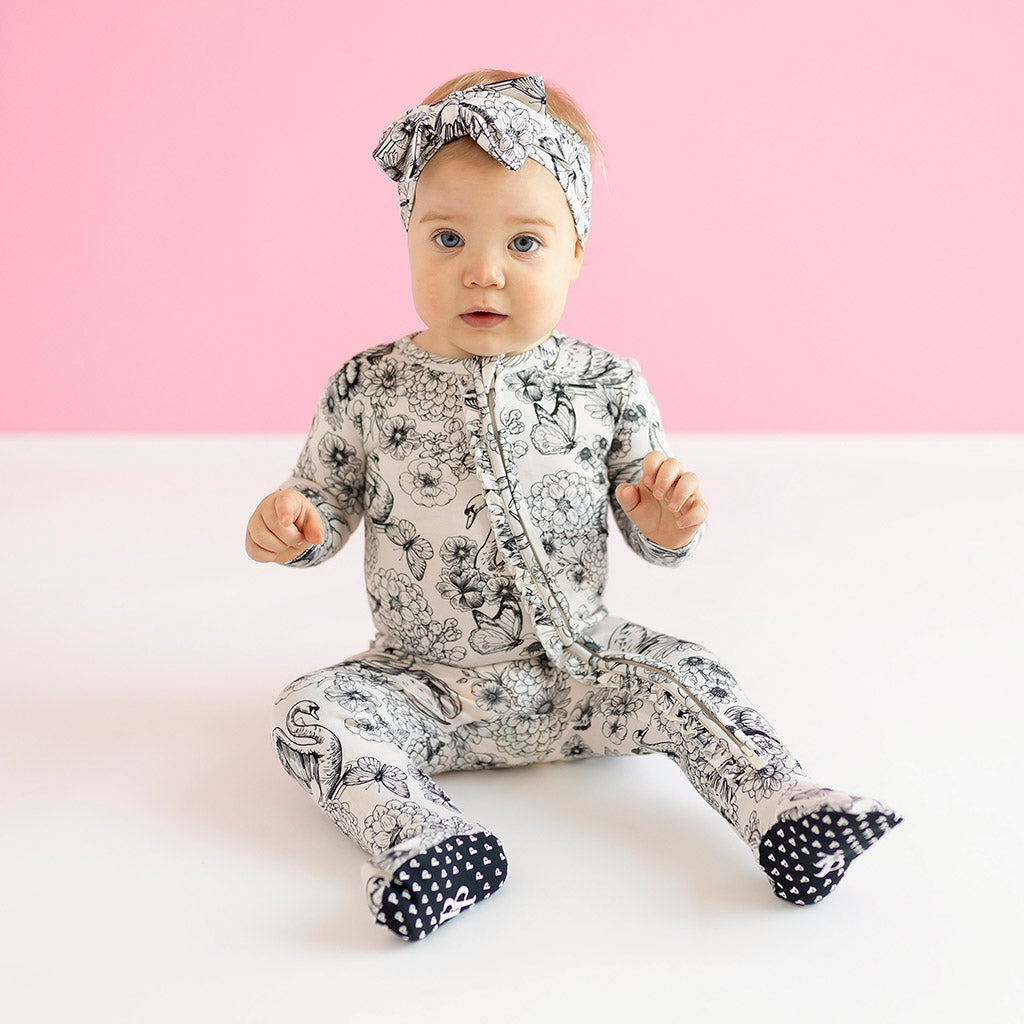 Junie Footie Ruffled Zippered One Piece