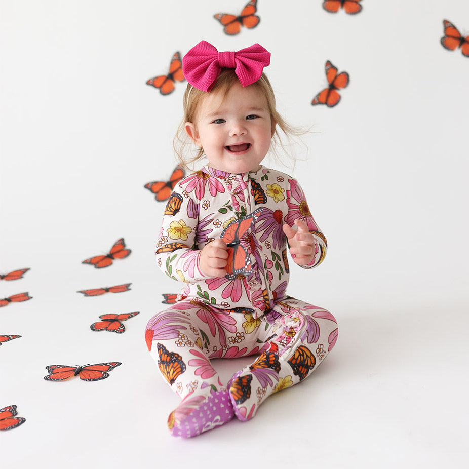 Kaavia Footie Ruffled Zippered One Piece