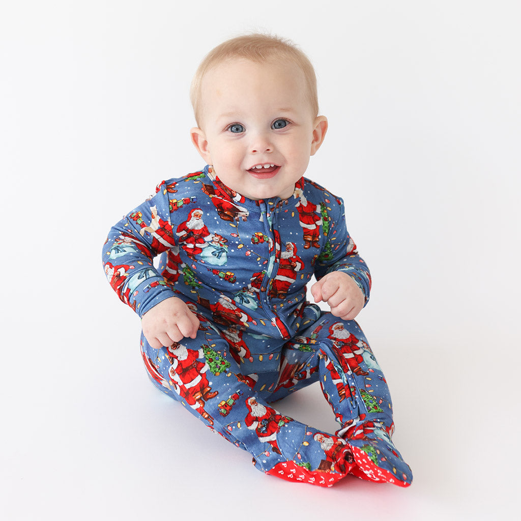 Santa Claus Footie Zippered One Piece