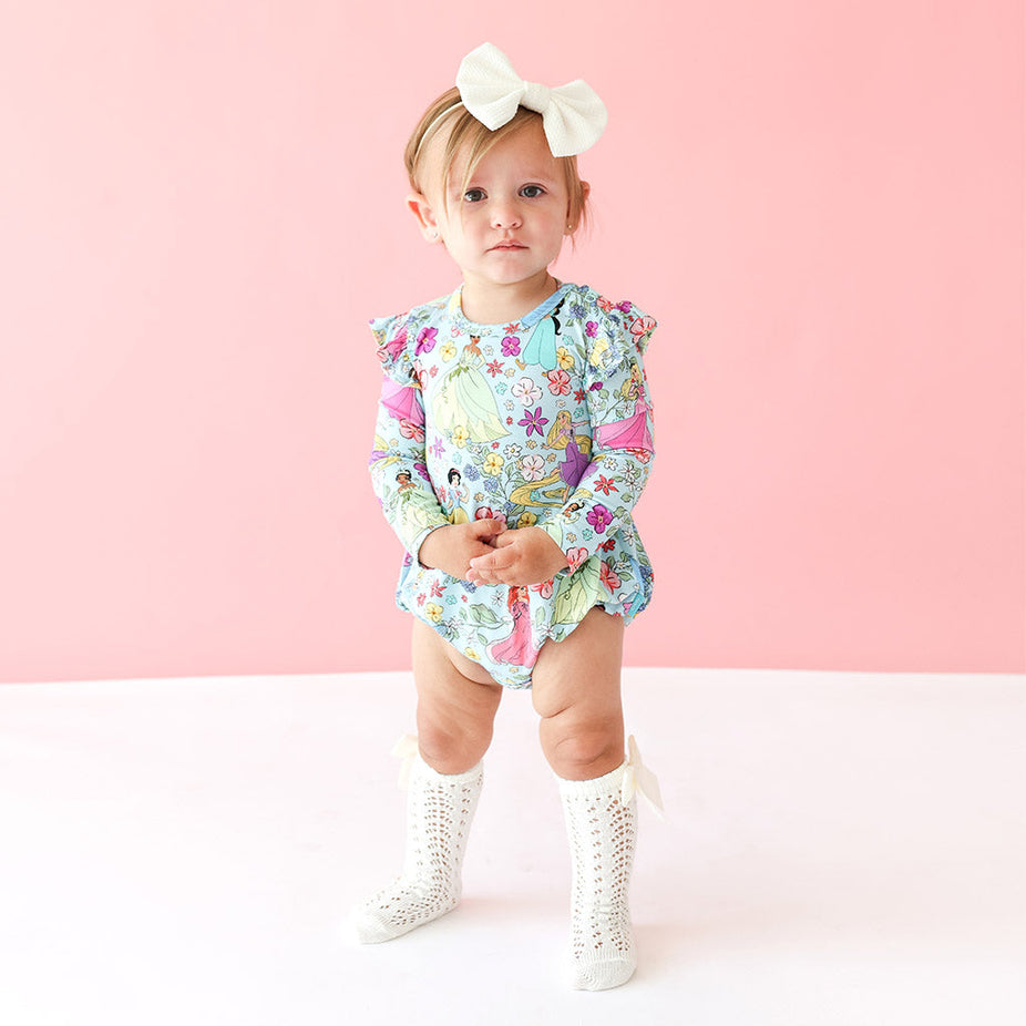 Disney Princess Ruffled Long Sleeve Bubble Romper