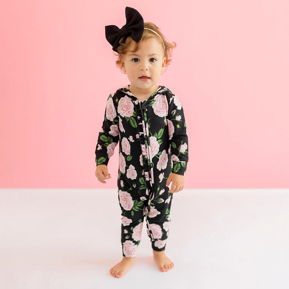 Harley French Terry Hooded Ruffle Romper