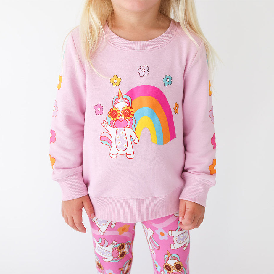 Unicorn Vibes Fleece Pullover Sweatshirt