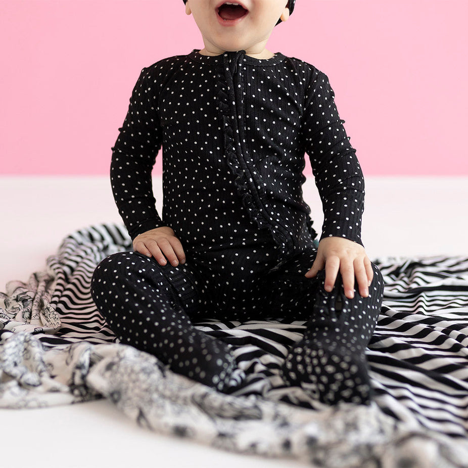 Junie & Black & White Stripe Patoo® Blanket