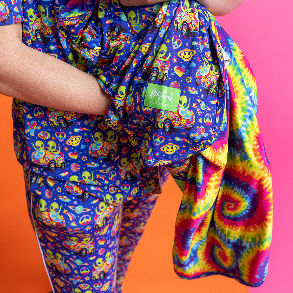 Lisa Frank® Zoomer & Zorbit & Lisa Frank® Tie Dye Patoo® Blanket