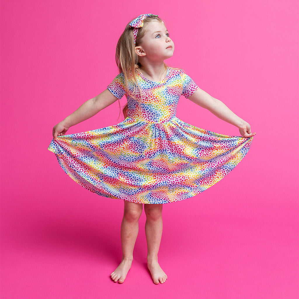 Lisa Frank® I Love Rainbow Leopard Twirl Dress