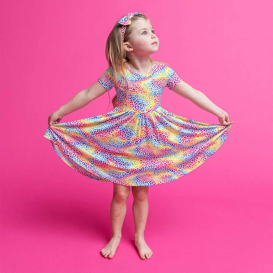 Lisa Frank® I Love Rainbow Leopard Twirl Dress