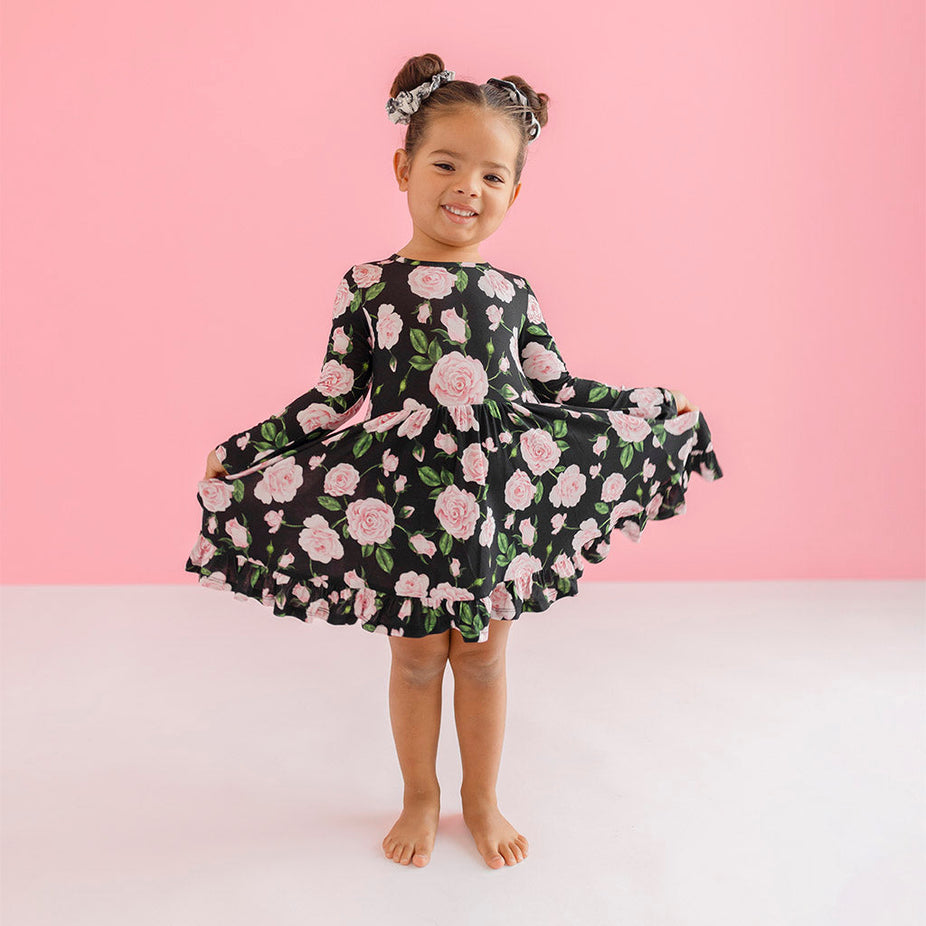 Harley Long Sleeve Ruffled Twirl Dress