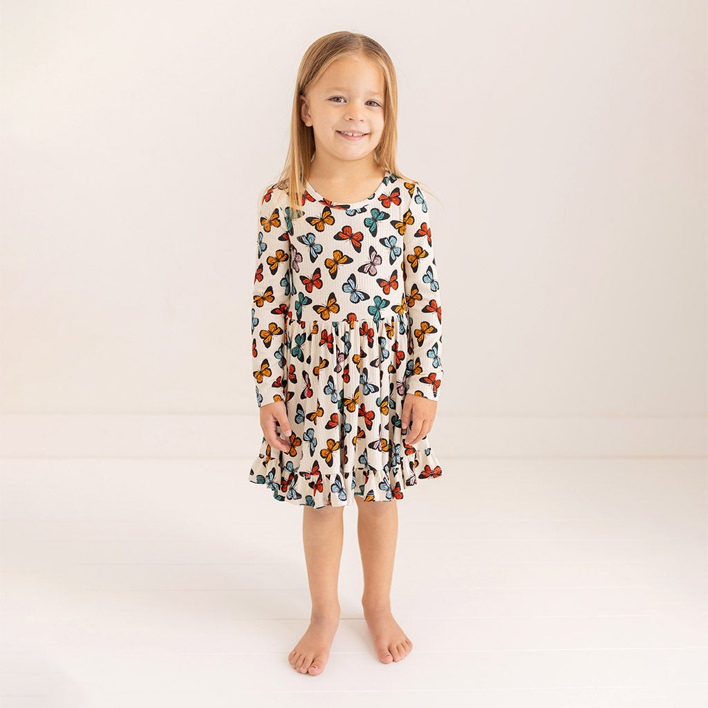 Larisa Long Sleeve Ruffled Twirl Dress