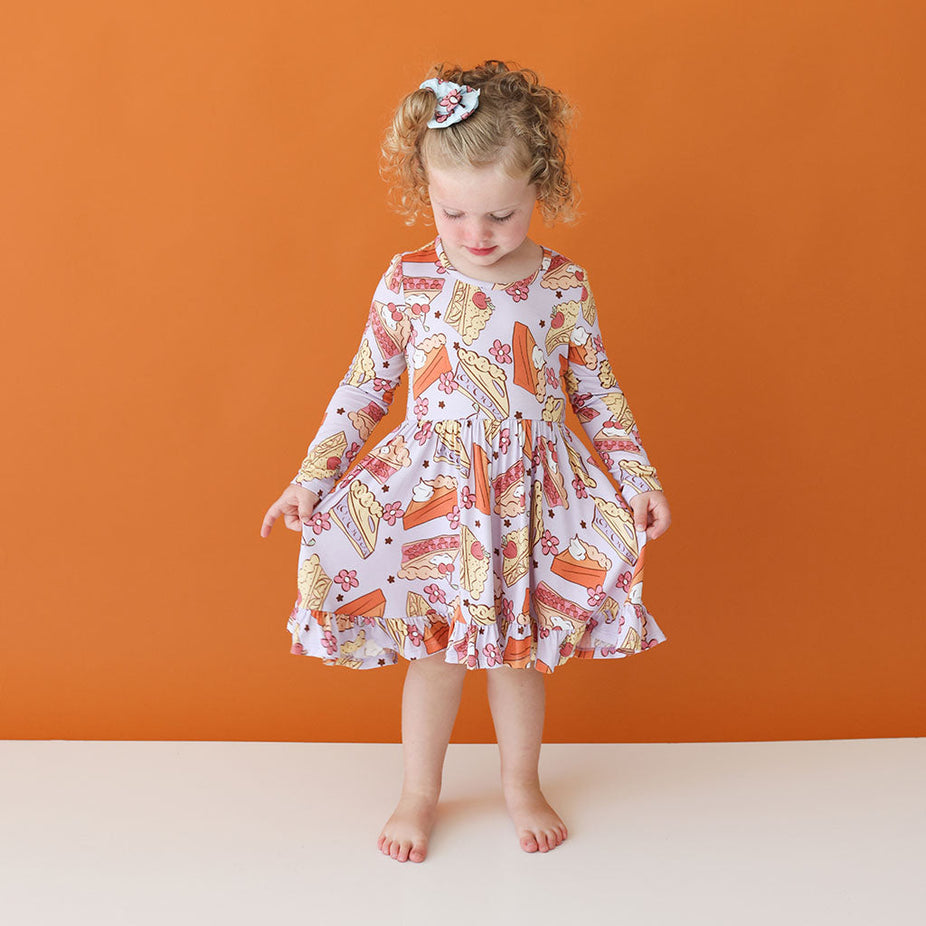 Pie Love You Long Sleeve Ruffled Twirl Dress