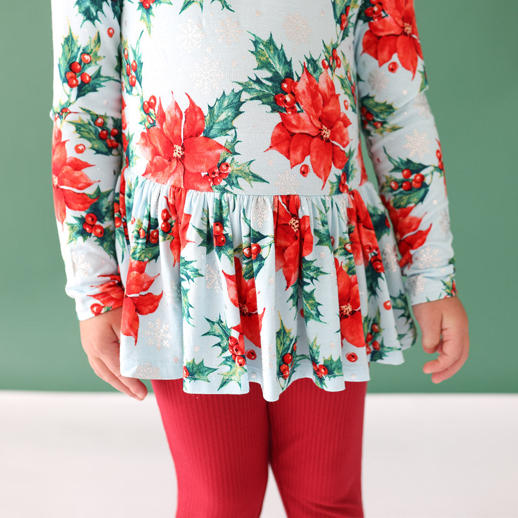 Winter Lily Long Sleeve Peplum