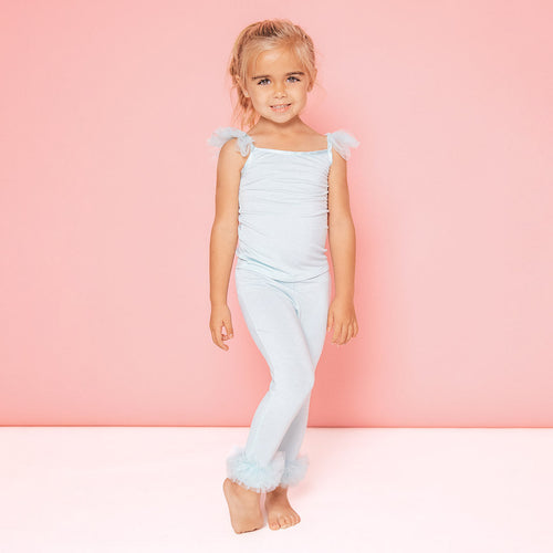 Starry Blue Ruffled Tulle Cami