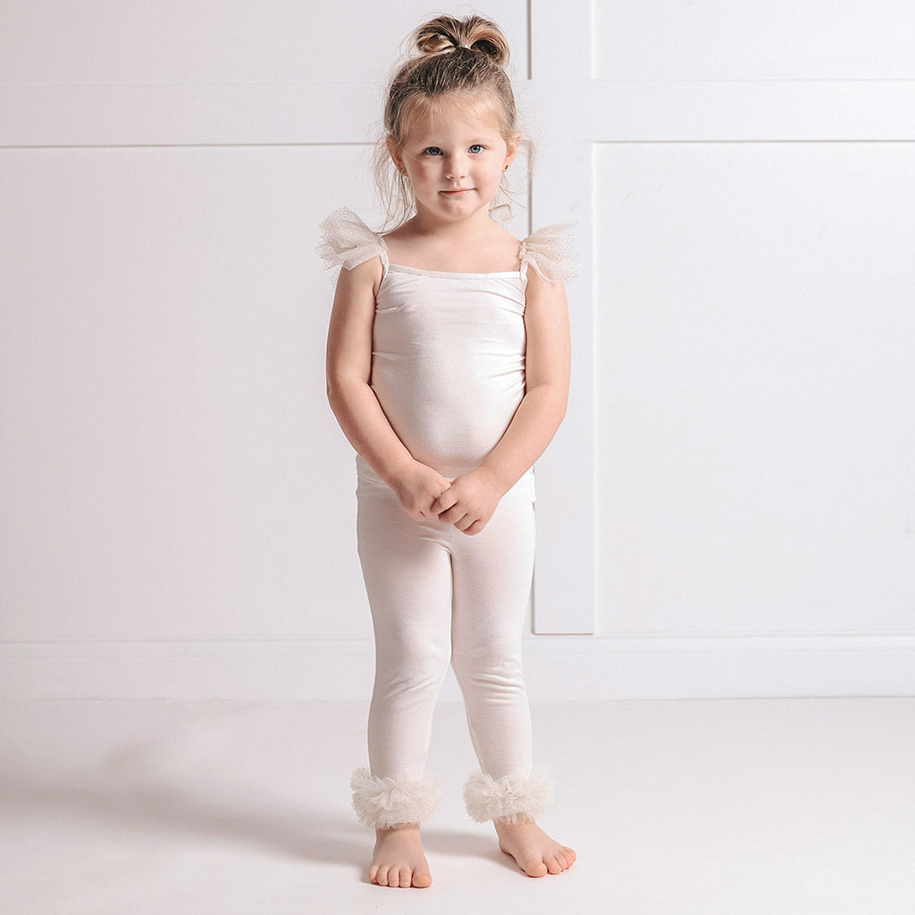 White Ruffled Tulle Cami