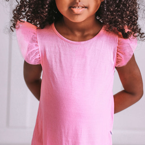Cruisin' Pink Tulle Sleeve Shirt