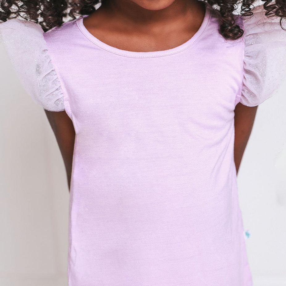 Lovely Lavender Tulle Sleeve Shirt