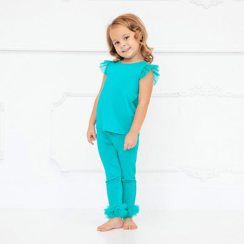 Signature Teal Tulle Sleeve Shirt