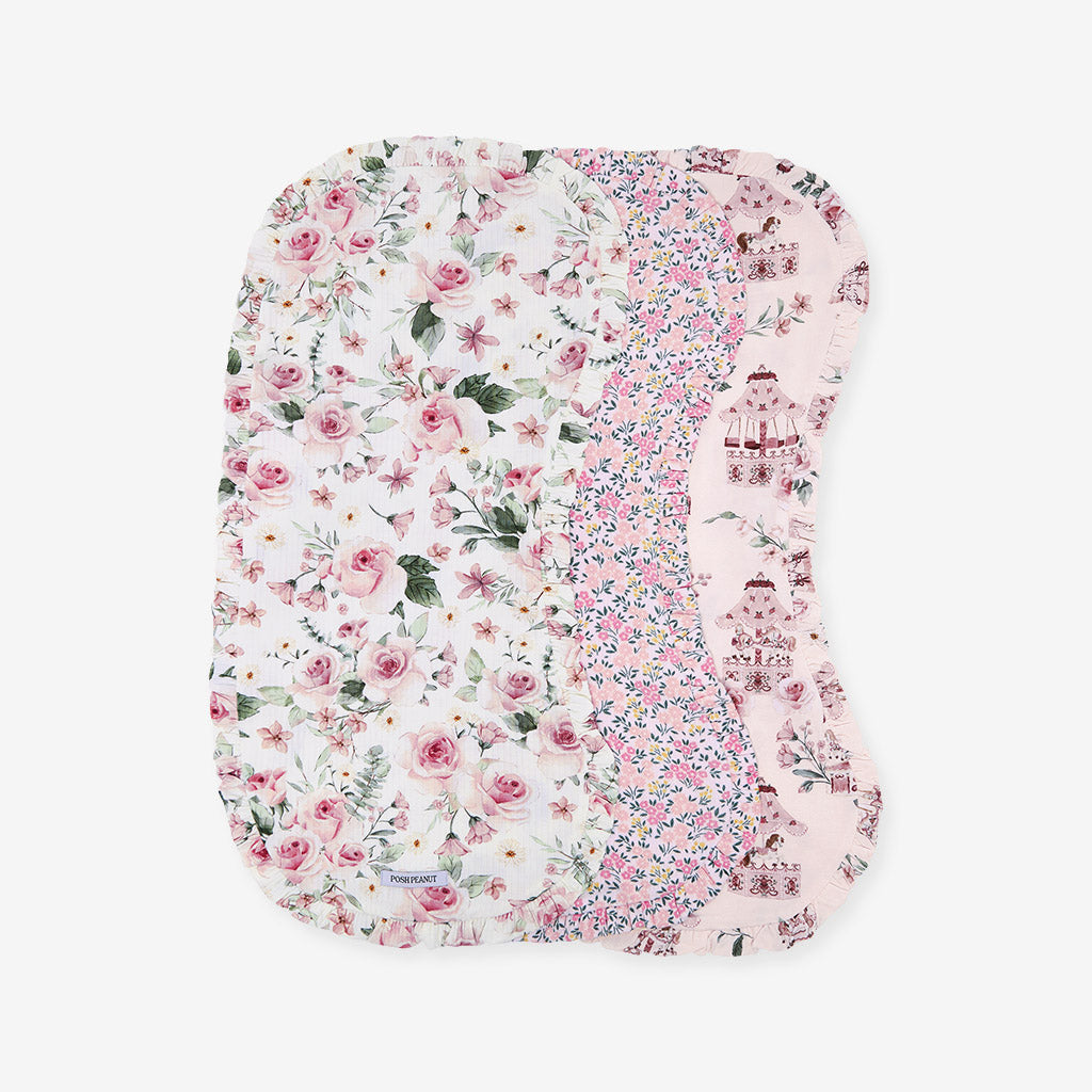 Bianca Jane Ruffled Burp Cloth Set