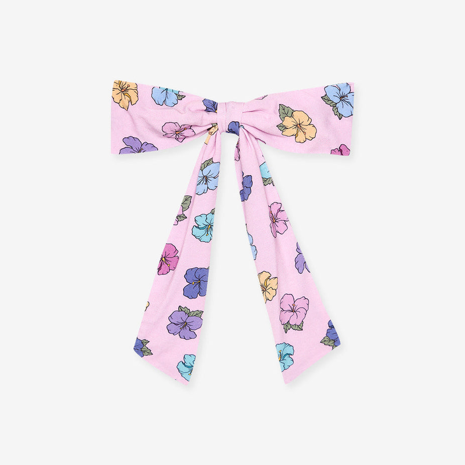 Disney Hibiscus Floral Luxe Bow Hair Clip