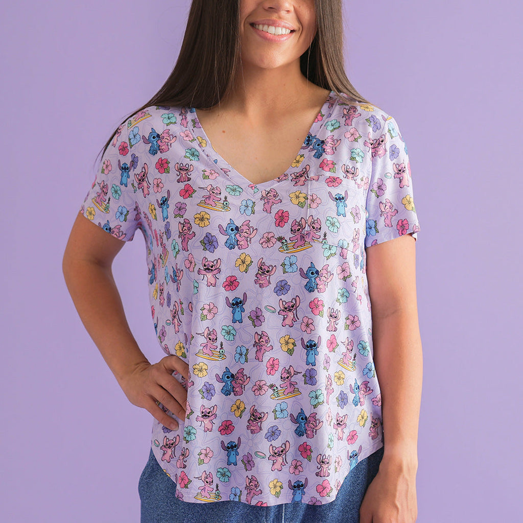 Disney Tropical Angel Women's V-Neck Tee