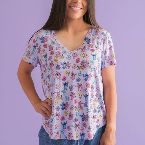 Disney Tropical Angel Women's V-Neck Tee