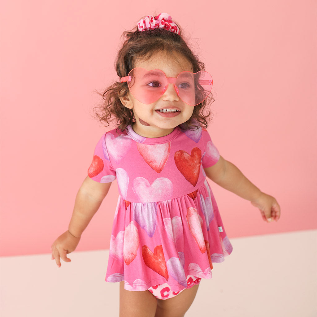 Posh Valentine Short Sleeve Peplum Ruffled Bummie Set