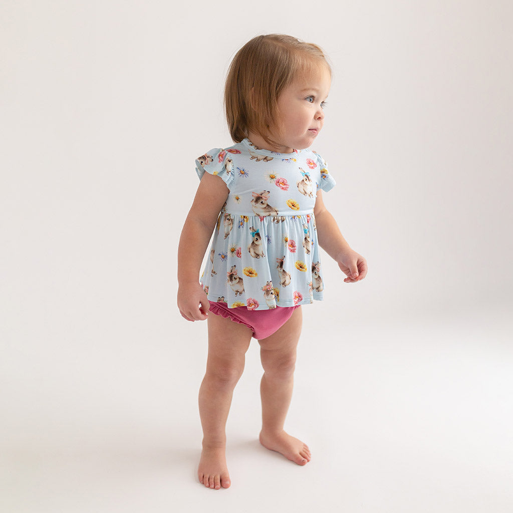 Tinsley Jane Ruffled Cap Sleeve Peplum Ruffled Bummie Set